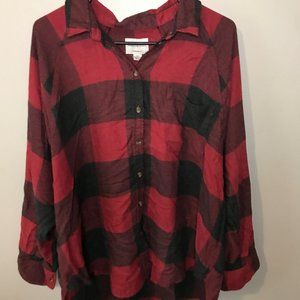 American Eagle Red Oversized Flannel